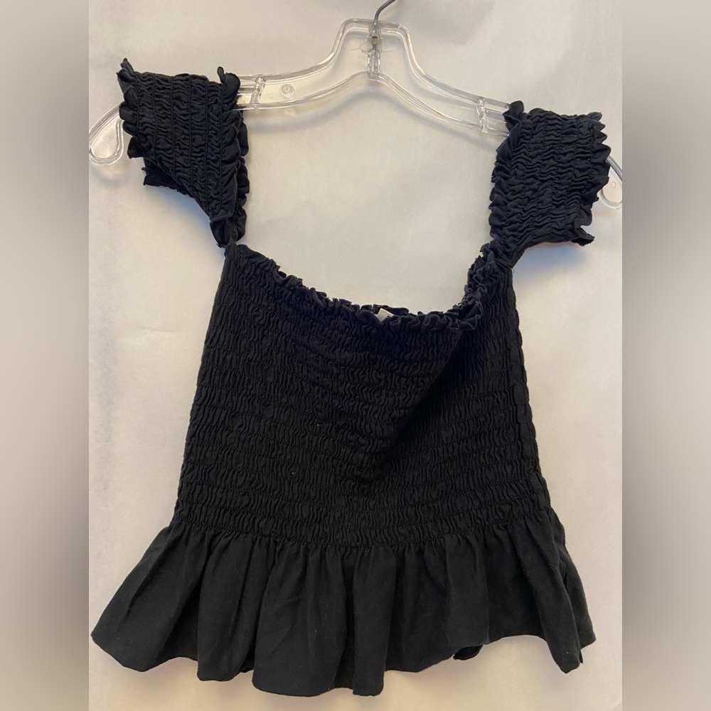 Black off shoulder crop top